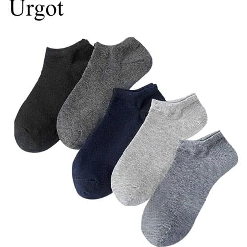 Urgot 10 Pairs Mens Socks Business Casual Cotton Socks Summer Autumn Solid Colors Crew Socks Male Breathable Fashion Socks Meias
