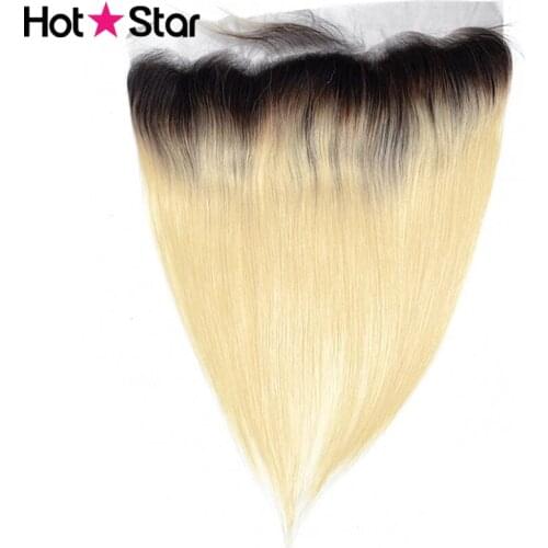 1B 613 Frontal Closure Straight Human Hair 13x4 Frontal Blonde Dark Roots Brazilian Remy Hair Swiss Lace Frontal Free Shipping