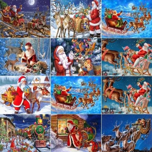 Santa Claus Holiday Christmas Series Diamond Embroidery 5D DIY Diamond Painting Mosaic Home Decoration High Quality Handmade Gif