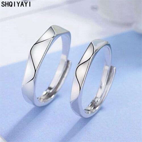 SHQIYAYI Korea Trendy Jewelry Finger Rings For Men Women Couples Lovers Open Ring Adjustable Accessories 192