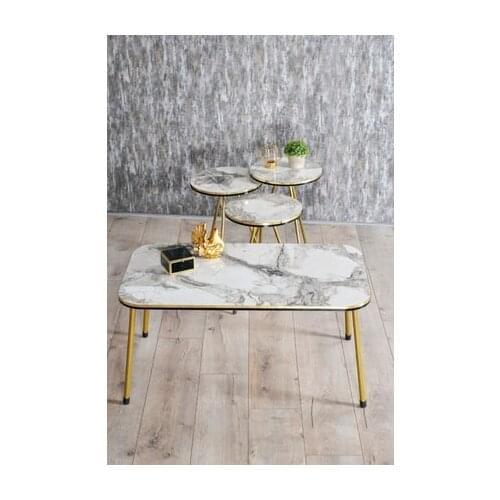 Modern Zigon coffee table And Medium coffee table Set Kr Double Gold Metal coffee tables table basse furniture living room table