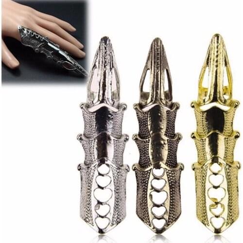 Steampunk Finger Knuckle Rings Punk Gothic Metal Armor Flexible Joint Ring Lolita Anime Halloween Cosplay Costumes Accessories
