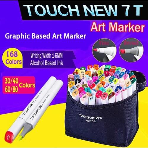 TouchNew 7th Generation Paint Sketch Comic Markers Professional Drawing 30/40/168 Colors Artist Manga Graphic Based Art Marker