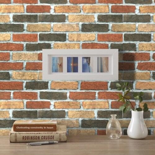 Vinyl Peel and Stick Wallpaper Realistic Brick Wallpaper Waterproof Self-Adhesive Stone Wallpaper Sticker for Wall Deco