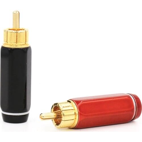 4pcs Gold Plated High Performance Hifi audio RCA Plug connector for Interconnect cable