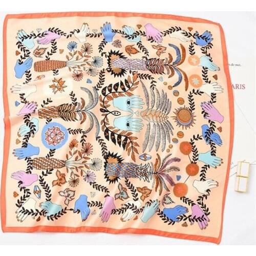 60cm*60cm H Letter Luxury Brand Women Twill Silk Scarf Horse Pattern Headband Print Scarf New Fashion Small Square Scarves