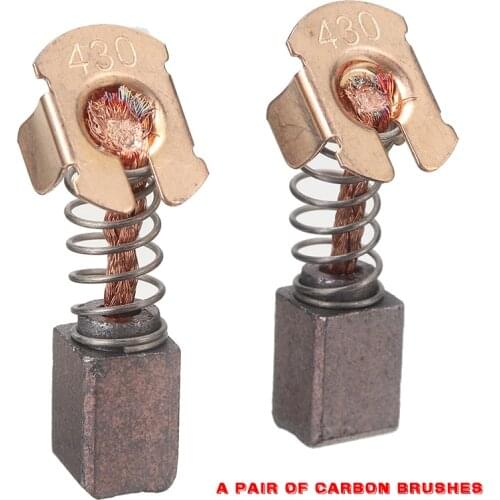 1Pair Carbon Brushes Power Tool Carbon Brush Electric Hammer Angle Grinder Graphite Brush Replacement