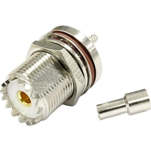 1PC New UHF Female Jack nut SO239 RF Connector Crimp For RG316 RG174 LMR100 Cable Straight Nickelplated Wholesale