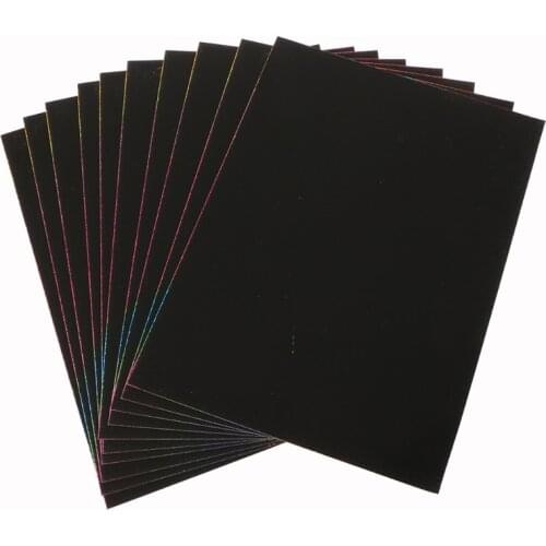 10 Sheets A4 Magic Scratch Art Painting Paper With Drawing Stick Kids Toy Gift