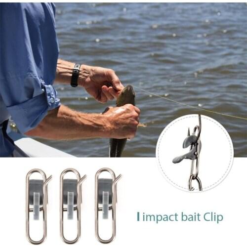 10pcs Fast hook decoupler Stainless Steel Impact Bait Clip Fishing Hook Decoupling Fishing Aid Tool Accessories Wholesale