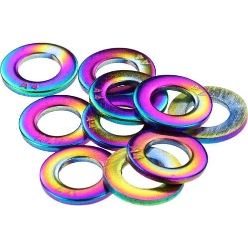 10pcs Motorcycle Washers Gaskets Spacers M6 M8 M10 M12 M14 Stainless Multicolor For Decoration Honda Yamaha Kawasaki Suzuki Ktm