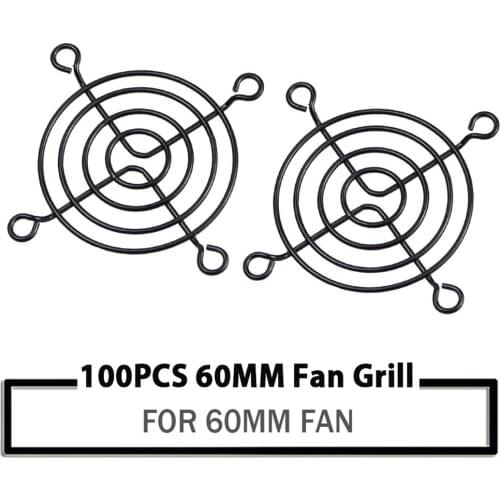 100Pcs YOUNUON 60MM Black Metal Steel Fan Protector Finger Guard Grill Net 60X60MM 6CM Fan Grills