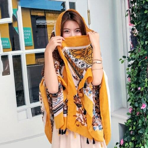 2019 Spring summer new women scarf Oversize 180*100cm cotton linen shawl scarves women summer beach Sunscreen bandana foulard