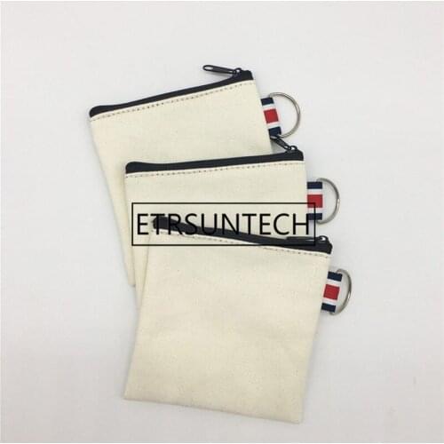 300pcs/lot blank canvas zipper pouches cotton cosmetic Bags makeup bags Cotton canvas coin purse