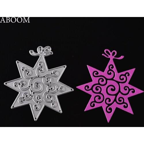 ABOOM 1PC Metal Steel Pentagram Flower Stars Cutting Dies Stencils For DIY Scrapbooking Photo Album Embossing Decorative Die Cut