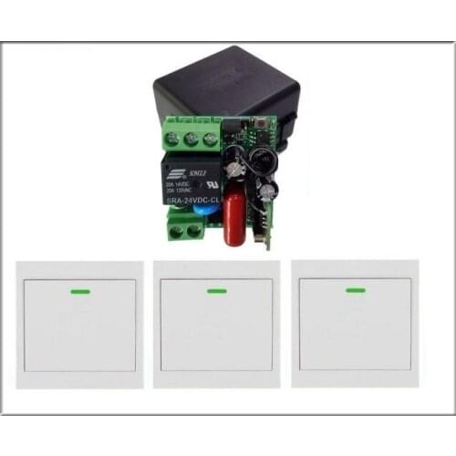 AC 220V 110V 240V 1 CH 1CH RF Wireless Remote Control Switch System Receiver +3pcs Wall Panel Transmitter &Smart home