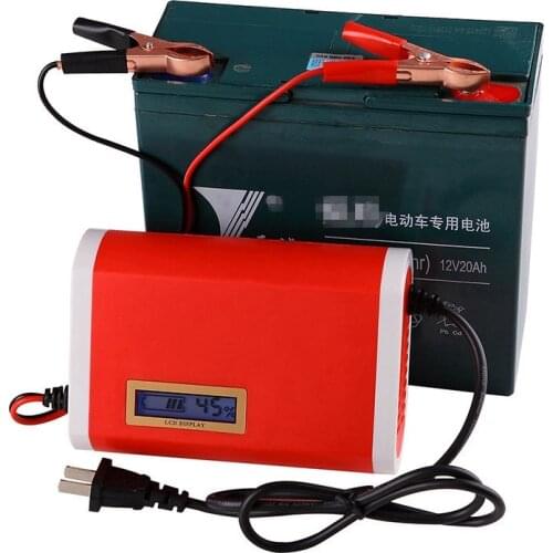 20-80AH Full Automatic Motorcycle Car Battery Charger 12V 6A Intelligent Fast Power Charging Lead Acid Starting Car Battery 12V