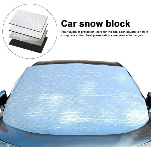 Car Summer Sun Shade Universal Front Aluminum Foil Magnetic Car Snow Cover Thickened Anti-frost Windshield Hood Car Cover