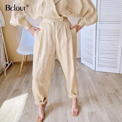 Bclout Cotton Loose Casual Women Pants High Waist Fashion Simple Trousers Zipper Black White Autumn Street wear Straight Pant