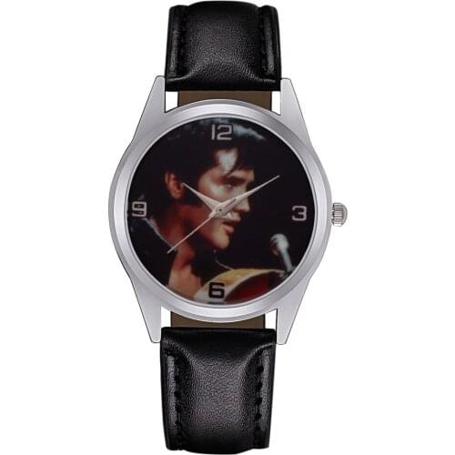 Cartoon Elvis style Childrens Watches Kids Student boys girls Quartz Leather strap Wrist Watch JC19
