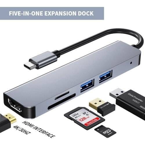 5 in 1 Type-c to HDMI USB3.0 SD TF Type C Docking Station Hub USB High Definition USB3.0 Docking Station