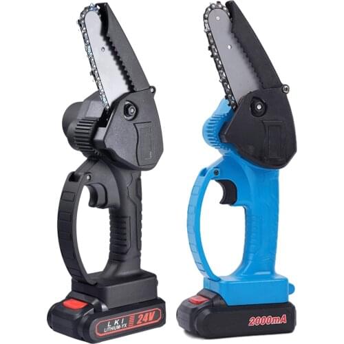 Electric Mini Chainsaw 24V 550W One-handed Chain Saw Rechargeable Brushless Motor Pruning Saw With LED Lighting Woodworking Tool
