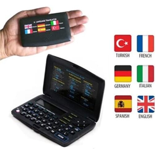 Electronic Dictionary 6 Languages Translation Large LCD Screen light design Turkish English French Spanish German Italian