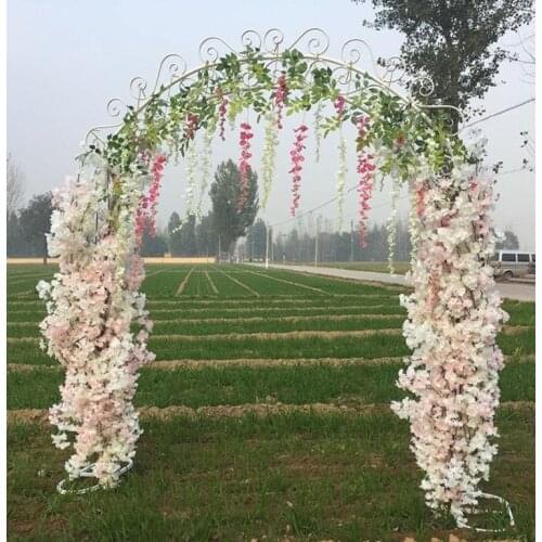 European style White iron Bridal Arch Frame Background Decoration Cherry Blossom Arch Flower Stand Door Wedding Party Props