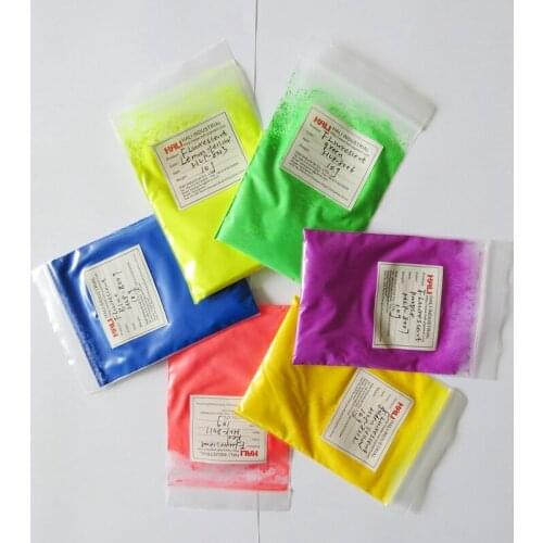 Fluorescent powder,color:Lemon yellow,green,purple,blue,red,golden yellow,6color for you