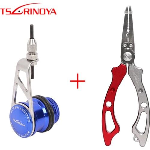 TSURINOYA GT/PR Bobbin Knotter With TA-150 Fishing Pliers Fishing Line Winder PE Line Baler Multi-purpose Aluminum alloy Fishing