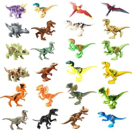 Single 80pcs/lot Building Block bricks Dinosaur pterosaur Indomirus T-Rex Triceratops Brick baby toys YG77001/77021/77037/77043