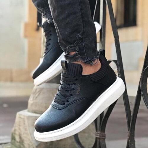 Knack Günlük Ayakkabı 055 Siyah (Beyaz Taban) Türkiye Mali Özenle Üretildi Yazlık Ve Tüm Kıyafetlere Uygun Olarak Tasarlandı