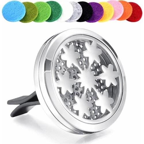 MJL0024 Memorial Jewelry 30mm Stainless Steel Aromatherapy Home Car Essential Oil Diffuser Locket Clip 12Washable Felt Pads