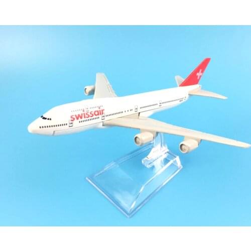 Swiss Air Swissair Airlines Boeing 747 16CM Alloy Metal Model Plane W Stand Aircraft Toy Kids Toys Birthday Gift FREE SHIPPING