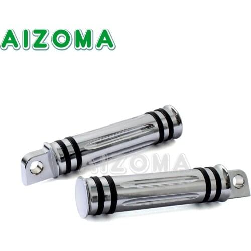 Motorcycle Chrome Driver Passenger Side Edge Cut Foot Pegs Footrest For Harley Softail Fat Boy Sportster xl 1200 883 Iron Custom