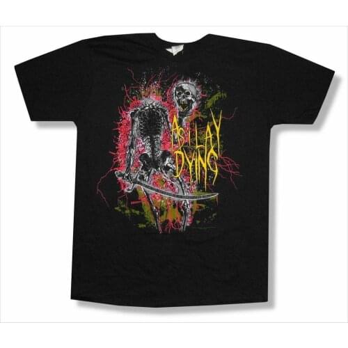 As I Lay Dying Beheading Skeletons Mens Black T Shirt New Official Adult
