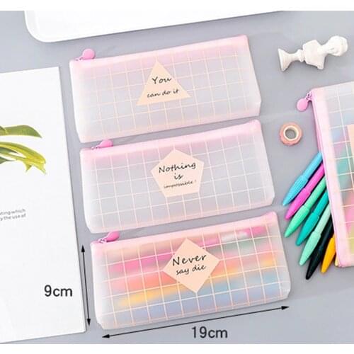 Newest Transparent Mesh Pencil Case Stationer Korean Bag Novelty High Capacity Pencil Pouch Student Cute Pen Bag School Supplies