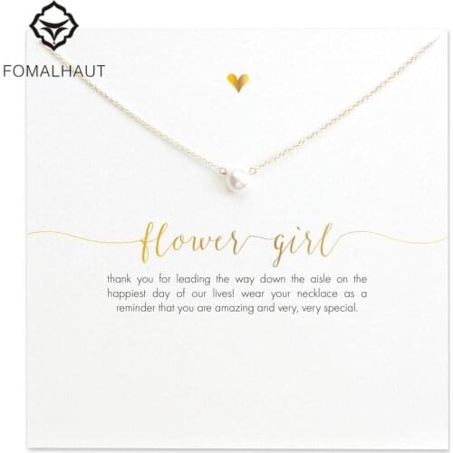Flower Girl Simulation Pearl Pendant Necklaces Chain Necklace Fashion Women Weeding Jewelry Girl gift