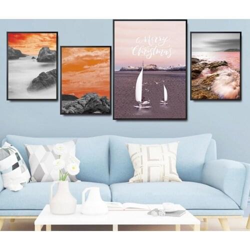 Natural Sunset Scenery Canvas Painting Modular Nordic Posters and Prints Modern Home Decoration Wall for Living Room Decor
