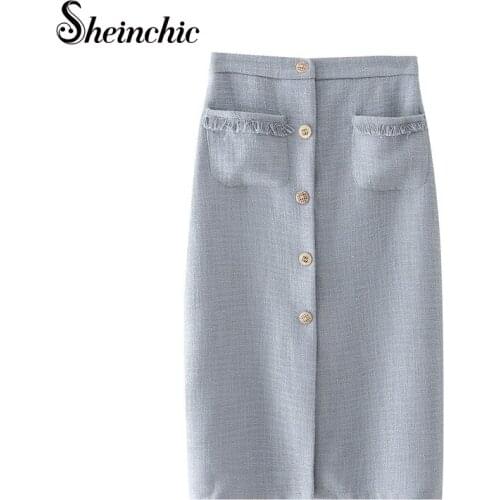 Юбки-карандаши с разрезом Sheinchic China At AliExpress