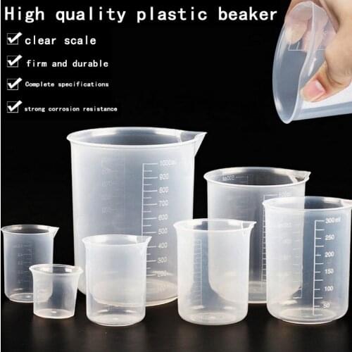 50/100/150/250/500/1000ml Premium Clear Plastic Graduated Measuring Cup Pour Spout Without Handle Kitchen Tool