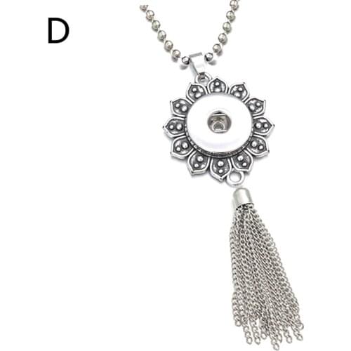 Fashion Interchangeable Flower Ginger Necklace 248 Fit 18mm Snap Button Pendant Necklace Charm Jewelry For Women Gift