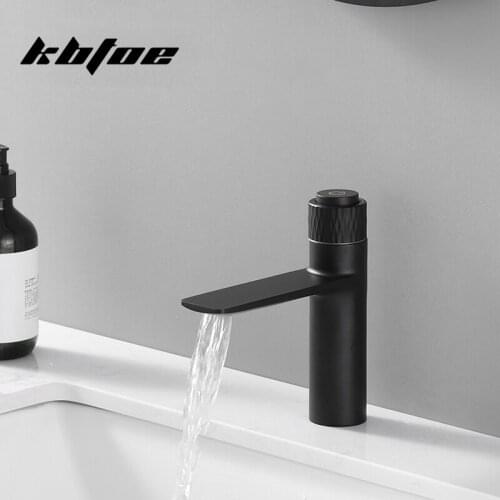 All copper button faucet, rotating thermostatic hot and cold water bathroom faucet, basin faucet, one-button water outlet