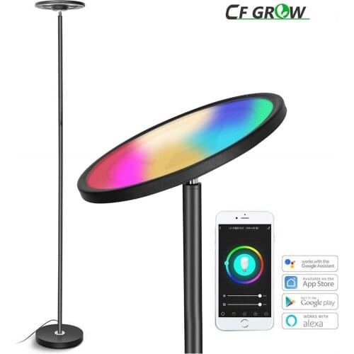 Modern LED Floor Lamp Smart WIFI Remote Control Dimmable Standing Lamps LED Corner Light With USB Charging Port For Living Room