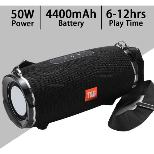 TG187 Caixa De Som Bluetooth 50w Speaker Altavoces Subwoofer Blutooth Waterproof Outdoor Speaker AUX TF USB Boombox Loudspeaker