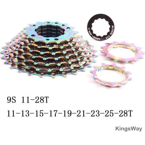 Upgrade 9/10 Speed Rainbow Ultralight Freewheel 11-28T Road Bike Cassette Flywheel Bicycles Freewheel Replacement