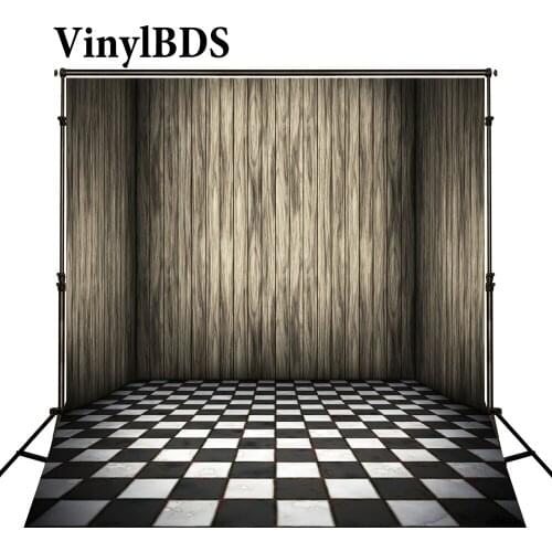 VinylBDS Photography Background Children Retro Plaid Room Backsdrops Vintage Wood Wall Backdrop Newborn Brick Floor Backgrounds