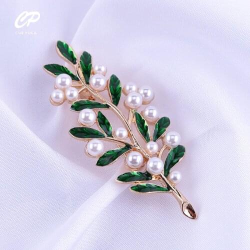 High Quality Tree Pearl Brooches For Women Vintage Fashion Plant Pin Brooch Gift