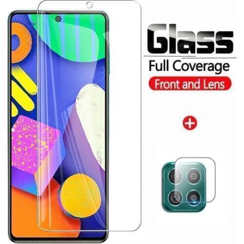 2 in 1 Tempered Glass for Samsung Galaxy F62 E625 Full Screen Protector & Lens Film for svmsung M62 M 62 M625 Protective Glass