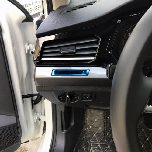 1pc for BORA PLUS 2019-2020 IC card slot Decorative frame Stainless steel